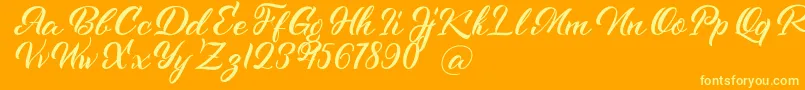 Kenshington Font – Yellow Fonts on Orange Background