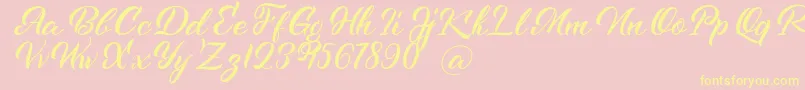 Kenshington-Schriftart – Gelbe Schriften auf rosa Hintergrund