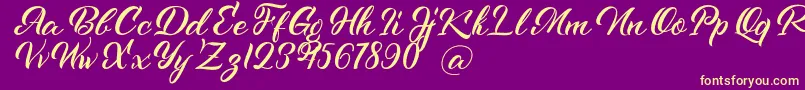 Kenshington Font – Yellow Fonts on Purple Background