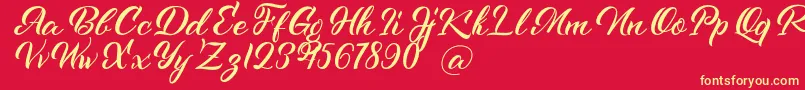 Kenshington-fontti – keltaiset fontit punaisella taustalla
