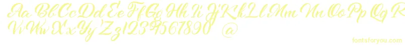 フォントKenshington – 白い背景に黄色の文字