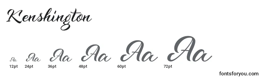Kenshington Font Sizes