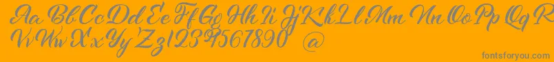 Kenshington-Schriftart – Graue Schriften auf orangefarbenem Hintergrund