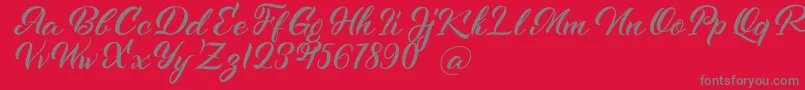 Kenshington Font – Gray Fonts on Red Background