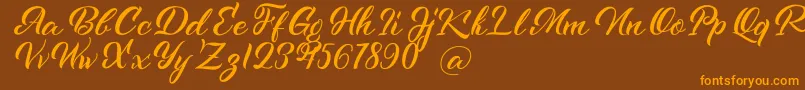 Kenshington Font – Orange Fonts on Brown Background