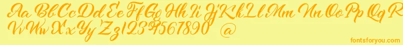 Kenshington Font – Orange Fonts on Yellow Background