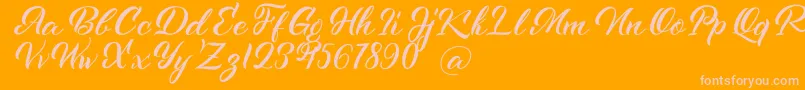 Kenshington-Schriftart – Rosa Schriften auf orangefarbenem Hintergrund