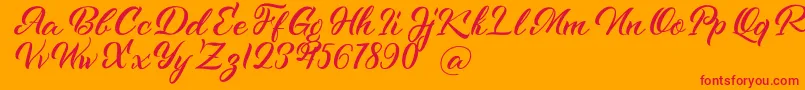 Kenshington Font – Red Fonts on Orange Background