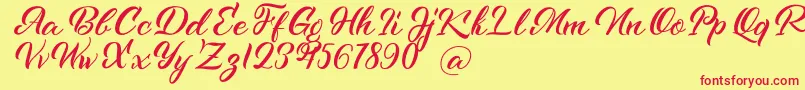 Kenshington Font – Red Fonts on Yellow Background