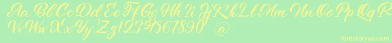 Kenshington Font – Yellow Fonts on Green Background