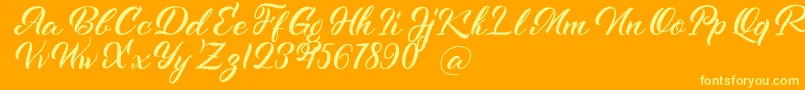 Kenshington Font – Yellow Fonts on Orange Background