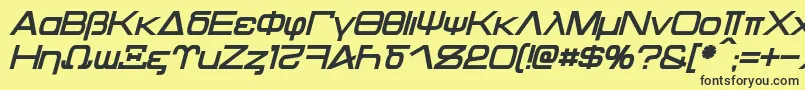 Czcionka Kentaurus Bold Italic – czarne czcionki na żółtym tle