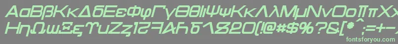 フォントKentaurus Bold Italic – 灰色の背景に緑のフォント