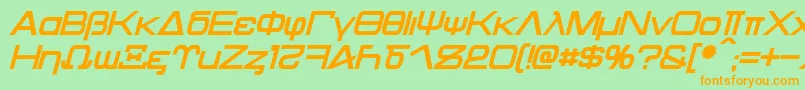 Kentaurus Bold Italic Font – Orange Fonts on Green Background