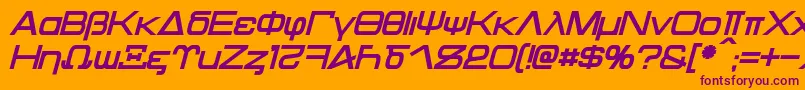 Kentaurus Bold Italic Font – Purple Fonts on Orange Background