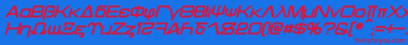 フォントKentaurus Bold Italic – 赤い文字の青い背景