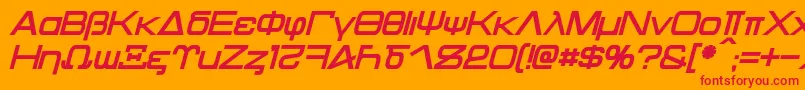 Kentaurus Bold Italic Font – Red Fonts on Orange Background