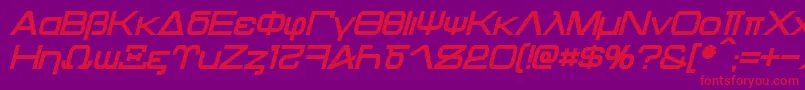 Kentaurus Bold Italic-Schriftart – Rote Schriften auf violettem Hintergrund