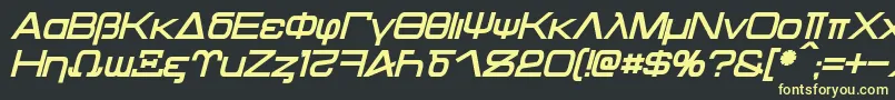 Kentaurus Bold Italic Font – Yellow Fonts on Black Background