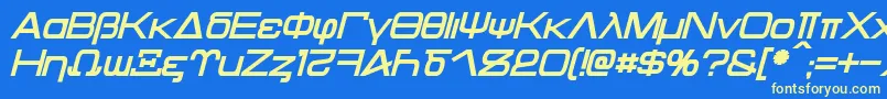Kentaurus Bold Italic Font – Yellow Fonts on Blue Background