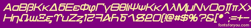 Kentaurus Bold Italic Font – Yellow Fonts on Purple Background