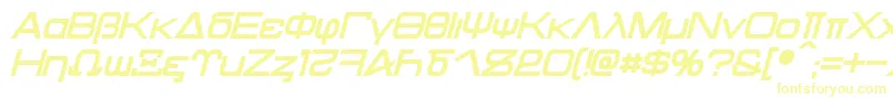 フォントKentaurus Bold Italic – 白い背景に黄色の文字