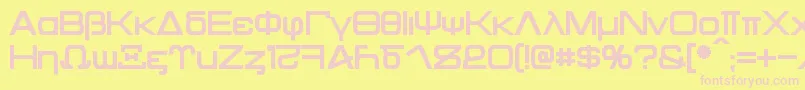 Kentaurus Bold Font – Pink Fonts on Yellow Background