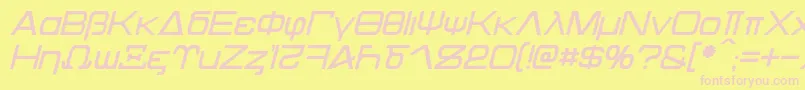 Kentaurus Italic Font – Pink Fonts on Yellow Background