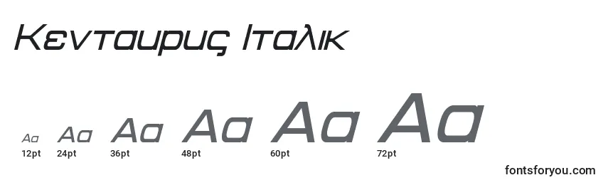 Kentaurus Italic Font Sizes