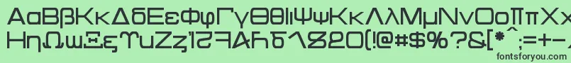 フォントKentaurus – 緑の背景に黒い文字