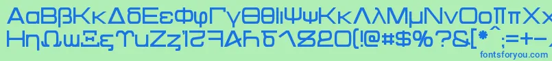 フォントKentaurus – 青い文字は緑の背景です。