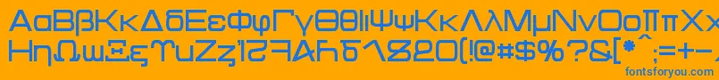 Kentaurus Font – Blue Fonts on Orange Background