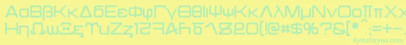 フォントKentaurus – 黄色い背景に緑の文字