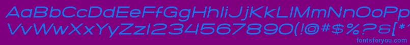 SfGrandezzaMediumOblique Font – Blue Fonts on Purple Background