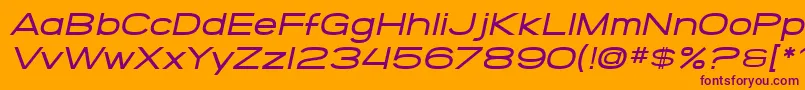 SfGrandezzaMediumOblique Font – Purple Fonts on Orange Background