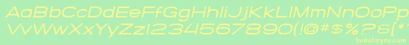 SfGrandezzaMediumOblique Font – Yellow Fonts on Green Background