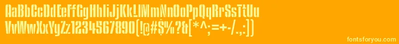 kenyan coffee stencil sb Font – Yellow Fonts on Orange Background