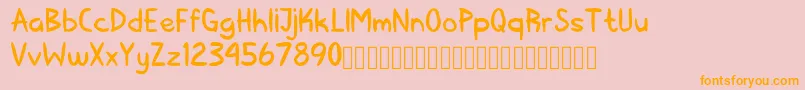 フォントKerape Font – オレンジの文字がピンクの背景にあります。