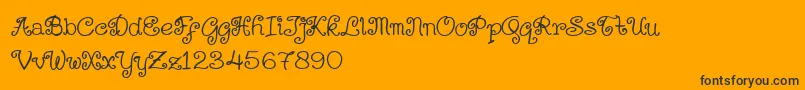 Kerithing update-Schriftart – Schwarze Schriften auf orangefarbenem Hintergrund