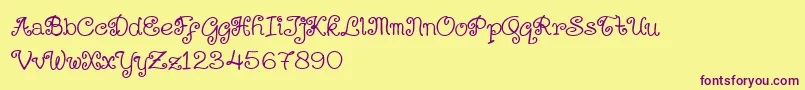 Kerithing update Font – Purple Fonts on Yellow Background
