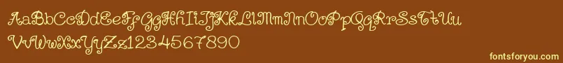 Kerithing update Font – Yellow Fonts on Brown Background