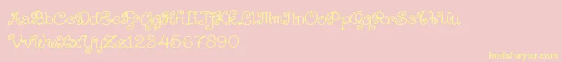Kerithing update Font – Yellow Fonts on Pink Background