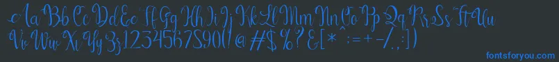 Kerling Script Font – Blue Fonts on Black Background