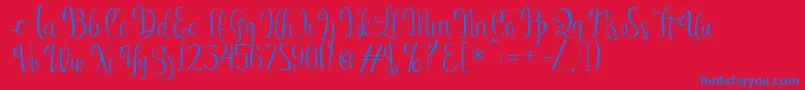 フォントKerling Script – 赤い背景に青い文字