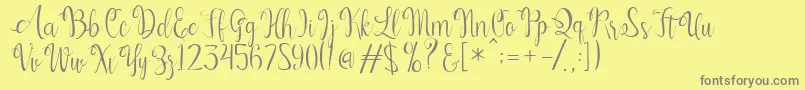 Kerling Script Font – Gray Fonts on Yellow Background