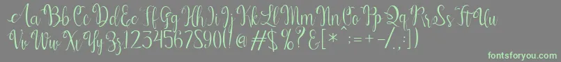Kerling Script Font – Green Fonts on Gray Background