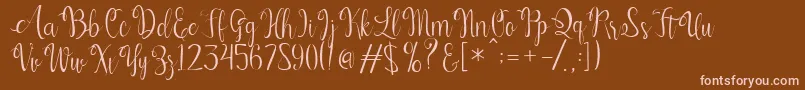Kerling Script Font – Pink Fonts on Brown Background