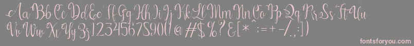Saiba mais sobre a fonte Kerling Script Fonte Kerling Script – fontes rosa em um fundo cinza