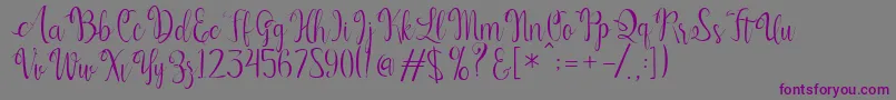 Kerling Script-Schriftart – Violette Schriften auf grauem Hintergrund