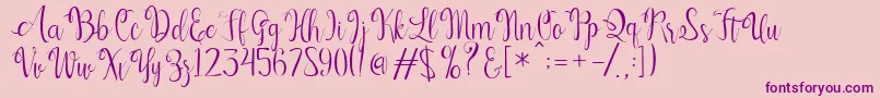 Kerling Script-Schriftart – Violette Schriften auf rosa Hintergrund
